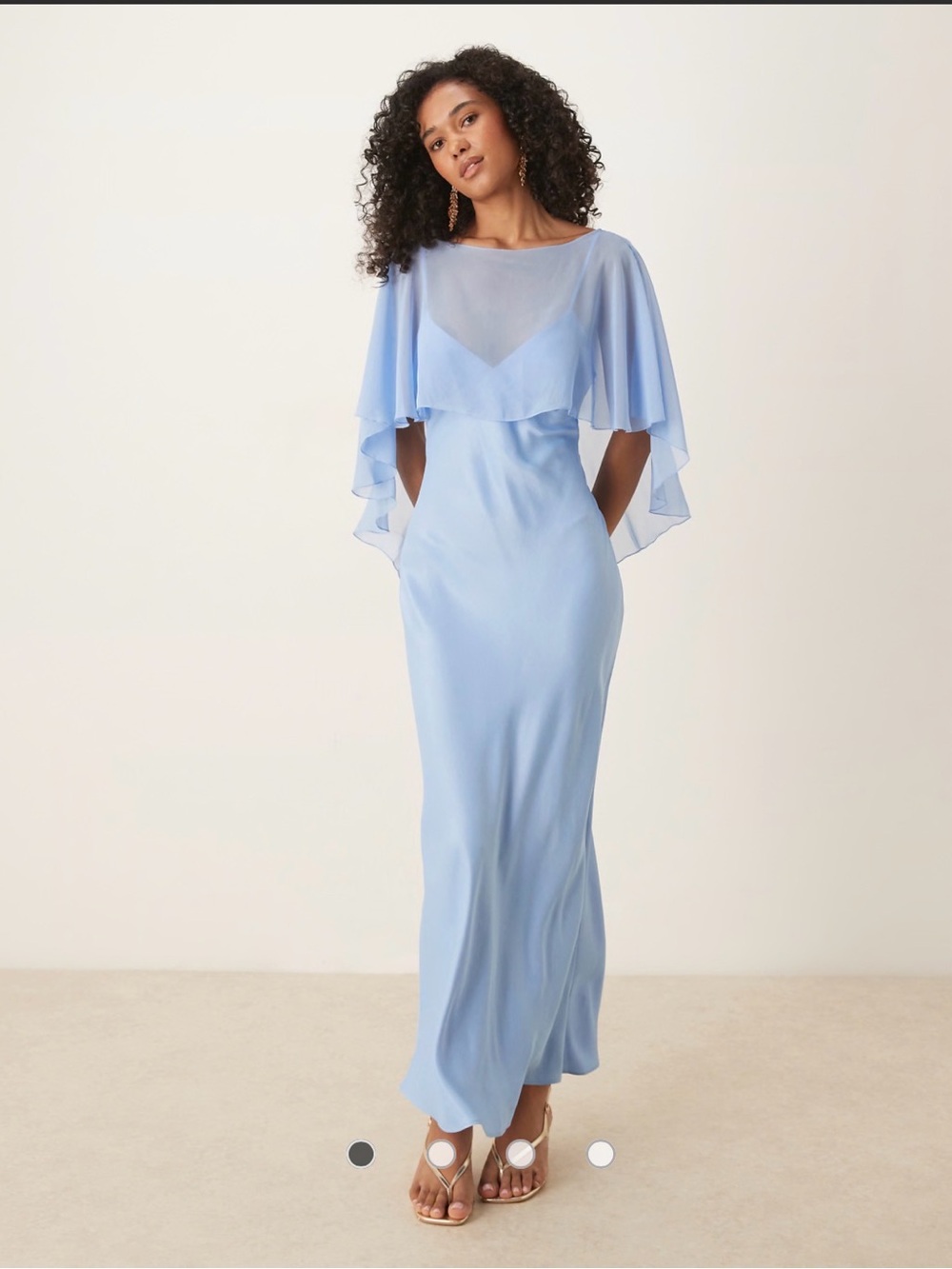 ASOS Light Blue Cape-Overlay Maxi Dress